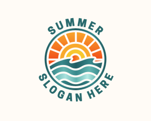 Sunset Beach Summer logo design