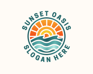 Sunset Beach Summer logo design