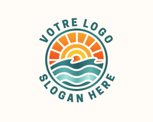 Trip - Sunset Beach Summer logo design