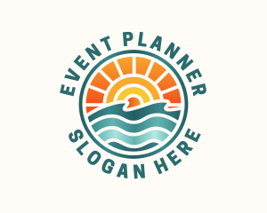 Surf - Sunset Beach Summer logo design