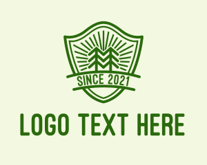 Protection - Forest Tree Shield logo design
