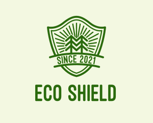 Forest Tree Shield logo design