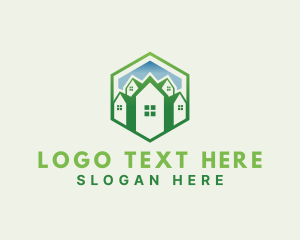 Hexagon - Residential Real Estate House logo design
