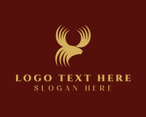 Stag - Golden Deer Animal logo design