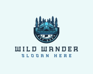 Wild Swimming Turtle logo design