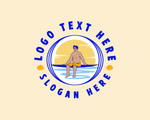 Surfboard - Summer Beach Surfer logo design