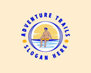 Summer Beach Surfer logo design