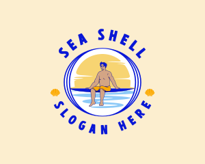 Summer Beach Surfer logo design