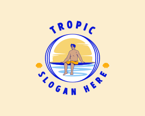 Summer Beach Surfer logo design