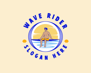 Summer Beach Surfer logo design