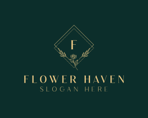 High End Flower Wreath logo design