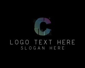 Youtube Vlogger - Modern Glitch Letter C logo design