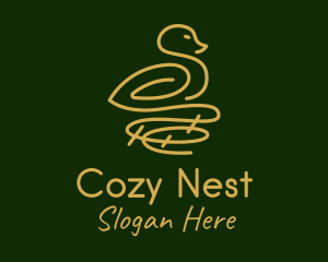Nest - Gold Bird Nest logo design