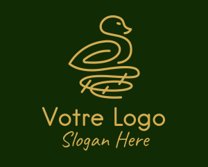 Nest - Gold Bird Nest logo design