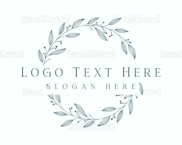 Whimsical Leaf Wreath Logo