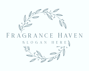 Whimsical Leaf Wreath logo design