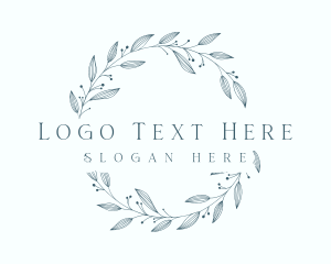 Boutique - Whimsical Leaf Wreath logo design