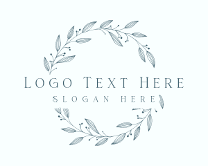 Whimsical Leaf Wreath Logo