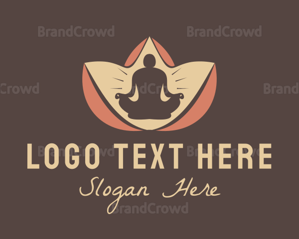 Yoga Meditate Lotus Flower Logo