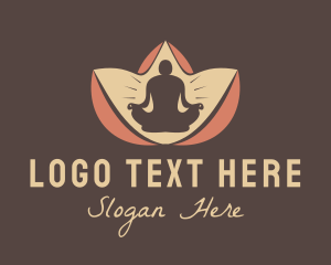 Yoga Meditate Lotus Flower  Logo