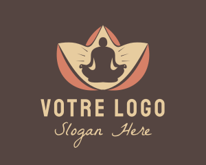 Yoga Meditate Lotus Flower  Logo
