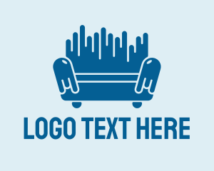 Furniture Shop - Blue Couch Sofa logo design