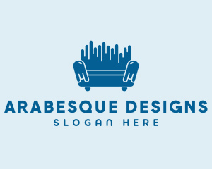 Blue Couch Sofa  logo design