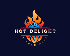 Fire Ice Heating logo design