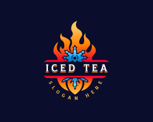 Fire Ice Heating logo design