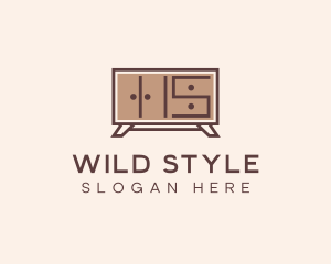 Brown Wooden Cabinet logo design