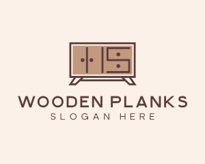 Brown Wooden Cabinet logo design