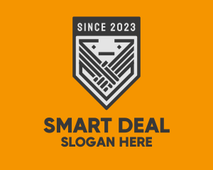 Deal - League Handshake Shield logo design