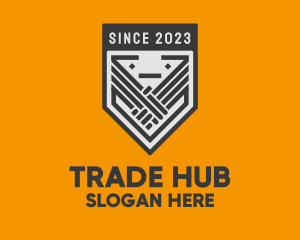 Trade - League Handshake Shield logo design