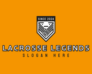 Lacrosse - League Handshake Shield logo design