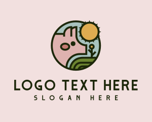 Piggery - Modern Pig Farm logo design