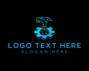 Telecommunications - Digital Tech Hammer logo design