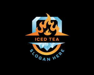 Flame Ice Shield logo design