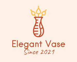 Flask Flower Vase  logo design