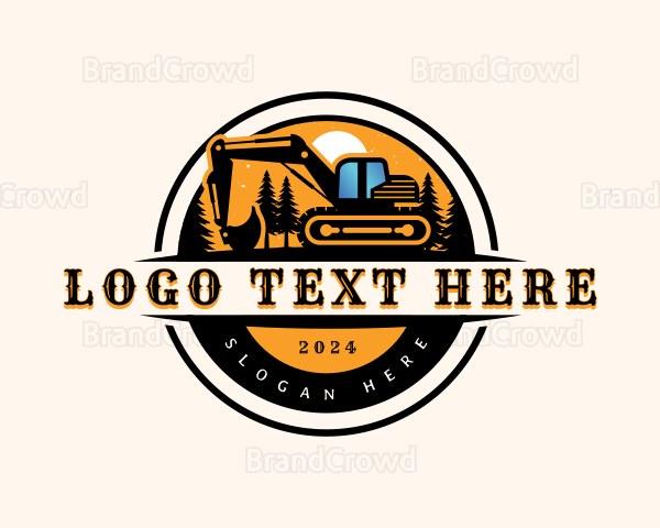 Excavator Contractor Backhoe Logo