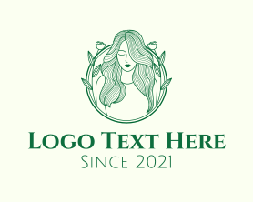 Influencer - Green Woman Hair Salon logo design