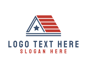 Patriotic - US House Roofing logo design