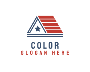 Patriotism - US House Roofing logo design