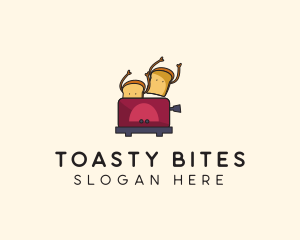 Toaster - Hot Jumping Toast logo design