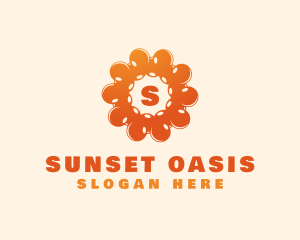 Bubbly Sun Flower logo design