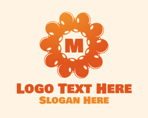 Warm - Bubbly Sun Lettermark logo design
