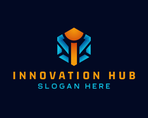 Business Hexagon Letter I logo design