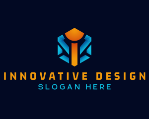 Business Hexagon Letter I logo design