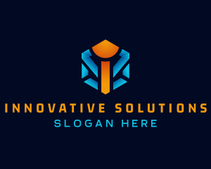 Business Hexagon Letter I logo design