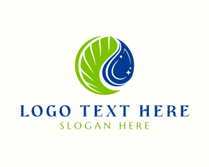 Herbal - Water Droplet Leaf logo design