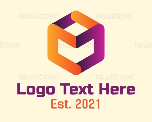 Tech Hexagon Cube Logo